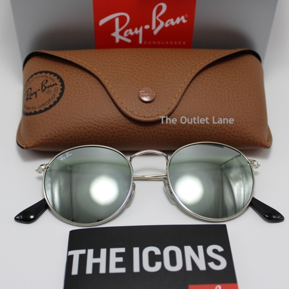 Model Display Ray-Ban Round Metal Silver Mirror RB3447 - Picture 4 of 16